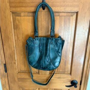 Bed Stu Teal Green Leather Studded Tote